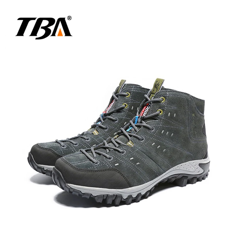 

2017 TBA Men Outdoor Hiking Sneakers Suede Mountain male black Climbing Camping Shoes High Cut Trekking Shoes