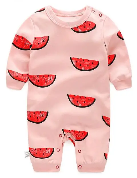 Комбинезон для младенца из натурального хлопка - Цвет: Pink watermelon