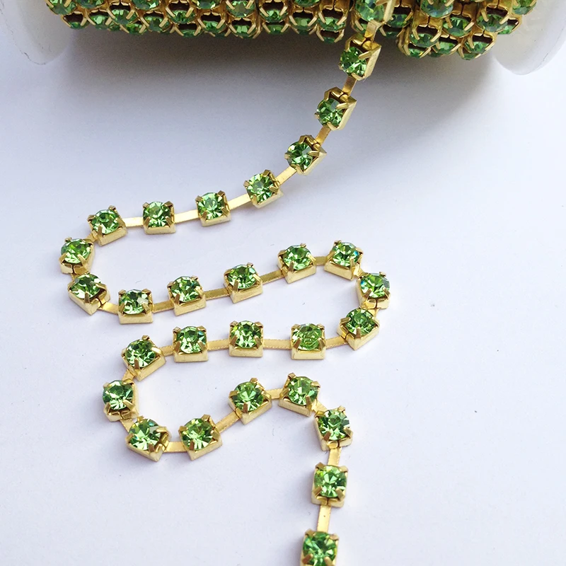 Цепочка со стразами 10 ярдов/рулон от SS6 до SS38|rhinestone chain|strass chainbase diy |