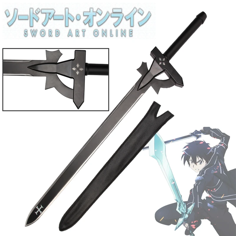 日本刀武士のsaoソードアートオンラインkritoの説明者剣本物の鋼の刃レザーシースなしシャープコスプレ小道具 Swords Aliexpress