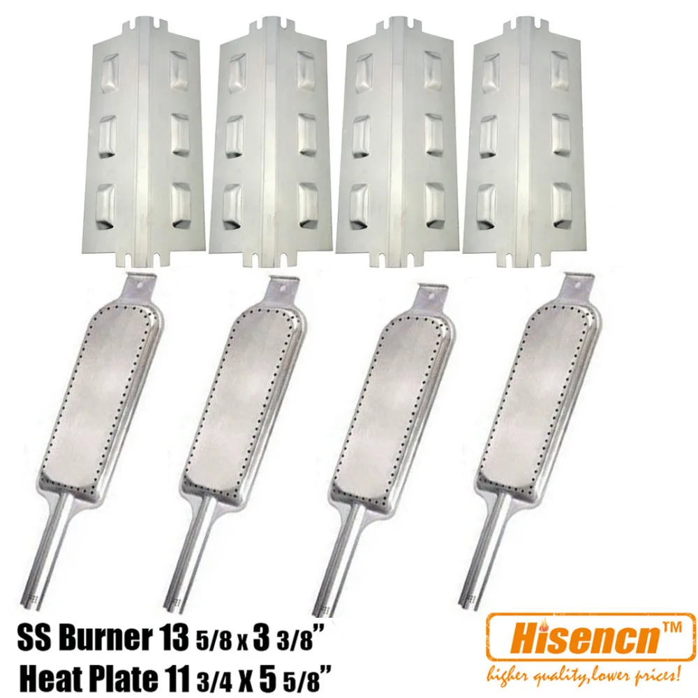 Hisencn Barbecue Parts SS Burners, SS Heat Plates Tent Replacement For Charbroil 4634522