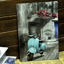 [Mike86] Винтаж синий motorcylce металлические знаки Настенный декор для офиса Бар Металл картин B-138 смешивания заказ 20*30 см