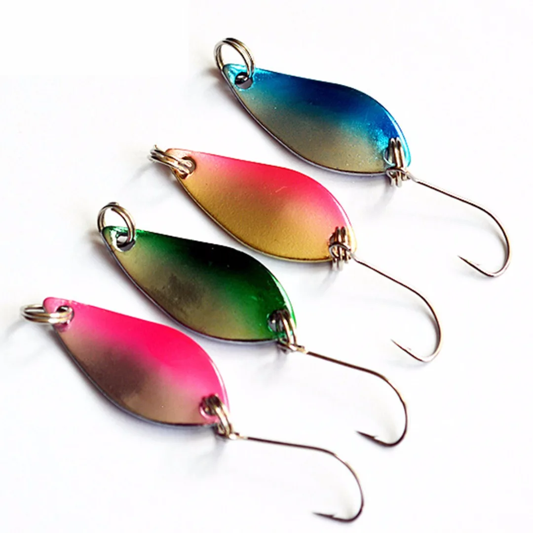 

4Pcs/Lot Fishing Metal Spoon Baits Spinner Lure Trout Bait Wobbler Artificial Fishing Lures Hard Baits Single Hook 5.3cm/2.5g