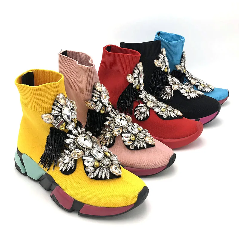 crystal sock shoes