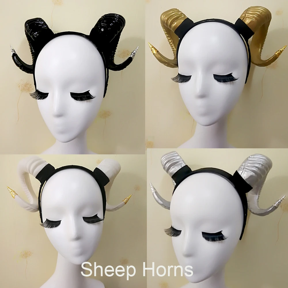 Gothicpunk Ram овчина Рог оголовье стимпанк Коза ободок с рогом рога головной убор