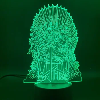

3d Led Night Light lamp Game of Thrones Lord Eddard Stark Ned Iron Throne Nightlight for Children Gift Office Room Decoration