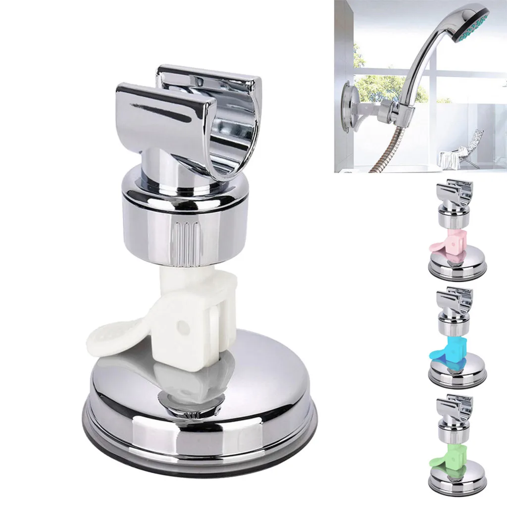 

Powerful Bathroom Chrome Wall Mount Shower Holder Adjustable Suction Bracket Base Shower Head Handset Suction Cup Supplies