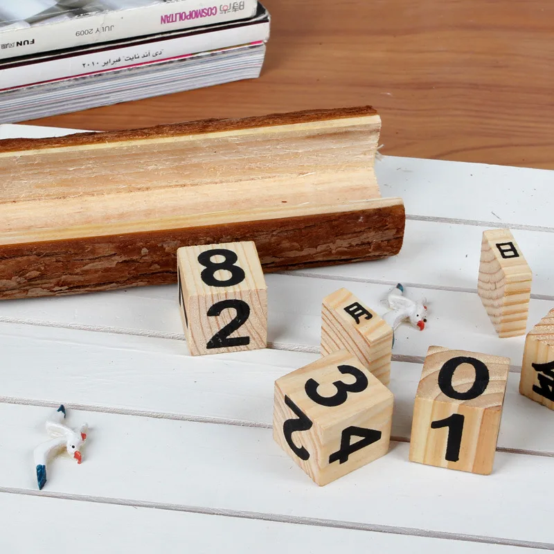 Творческий ручной деревянный календарь обратного отсчета календарь деревянные поделки в форме вечного стола Календарь цифры и буквы украшения