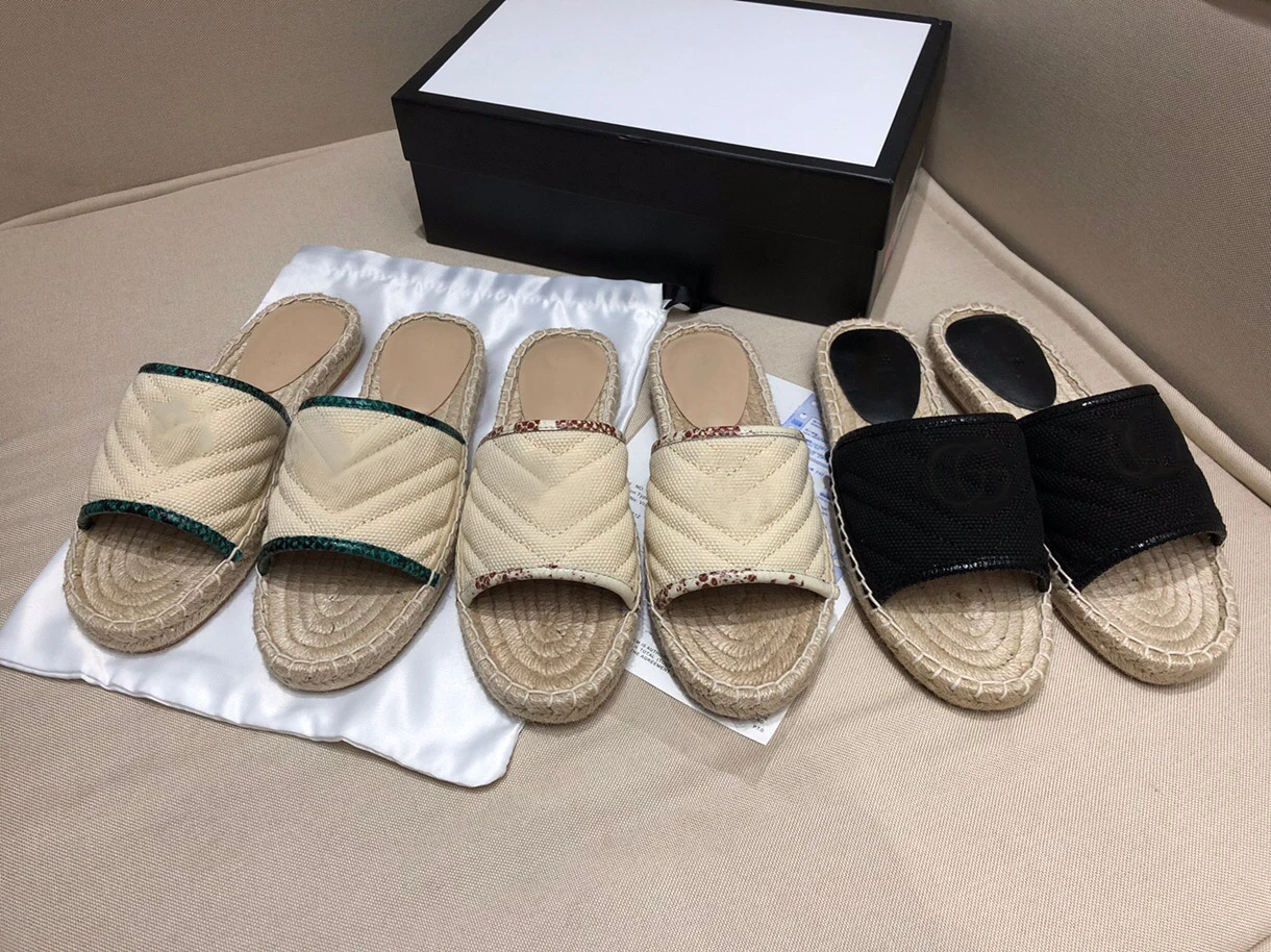 

Womens Brand Designer Canvas Flat Slip On Espadrilles Ladies Spring Summer Casual Mule Derby Shoes