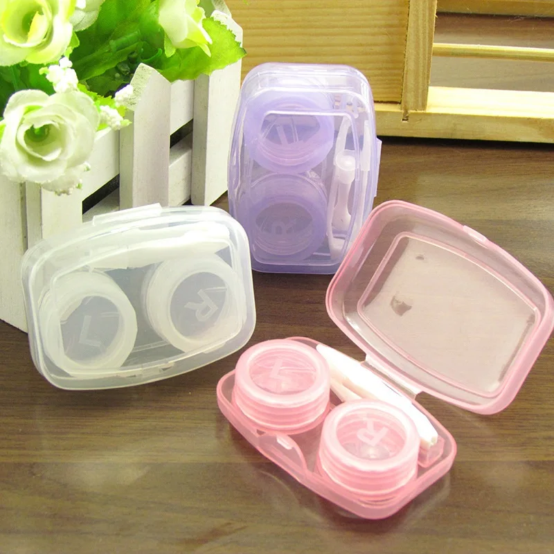 

Solid Lens Tweezers Eye Lenses Case Contact Case Colored Lenses For Eyes Lens Box Double Boxes Couple Color Contact Cases