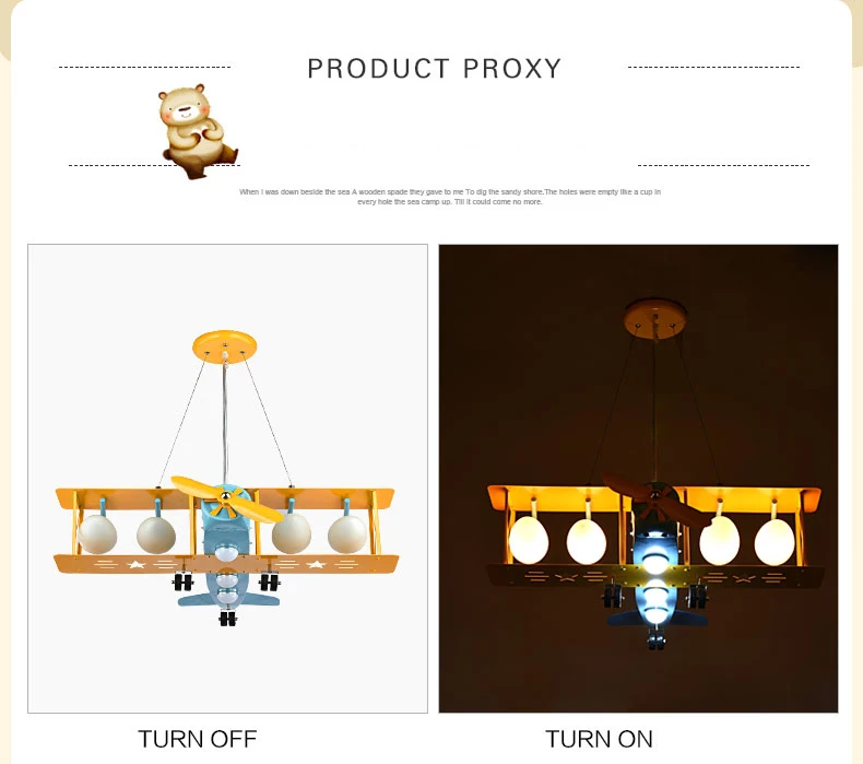 Супер яркий Воздушный самолет droplight креативный мультяшный персонаж мальчик спальня детской комнаты лампы, которые защищают глаз