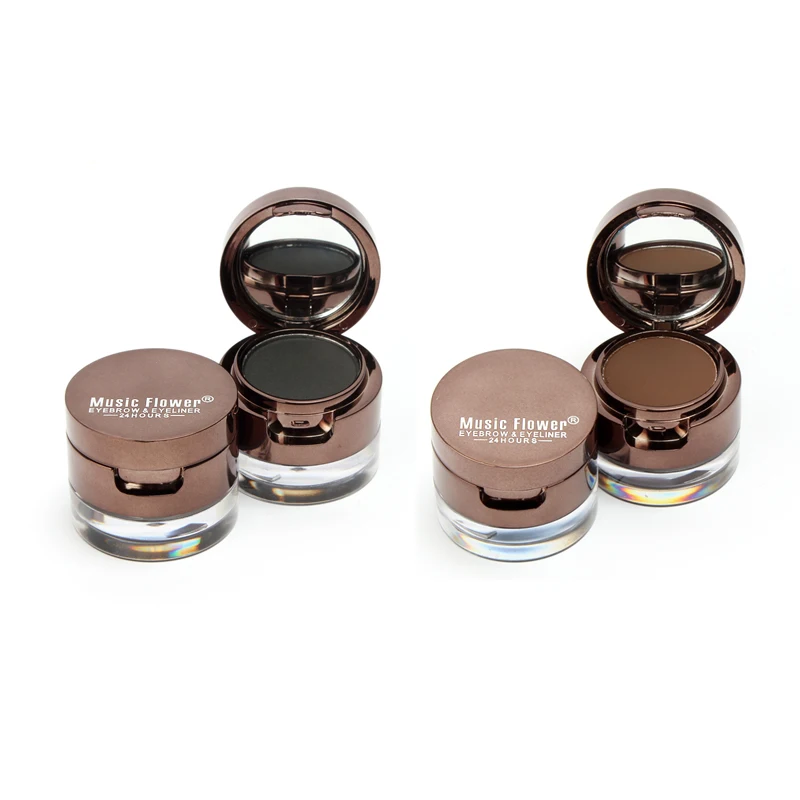 

4 in 1 Brown + Black Gel Eyeliner Brown + Black Eyebrow Powder Makeup Waterproof Smudgeproof Cosmetics Set Eye Liner Kit M1096