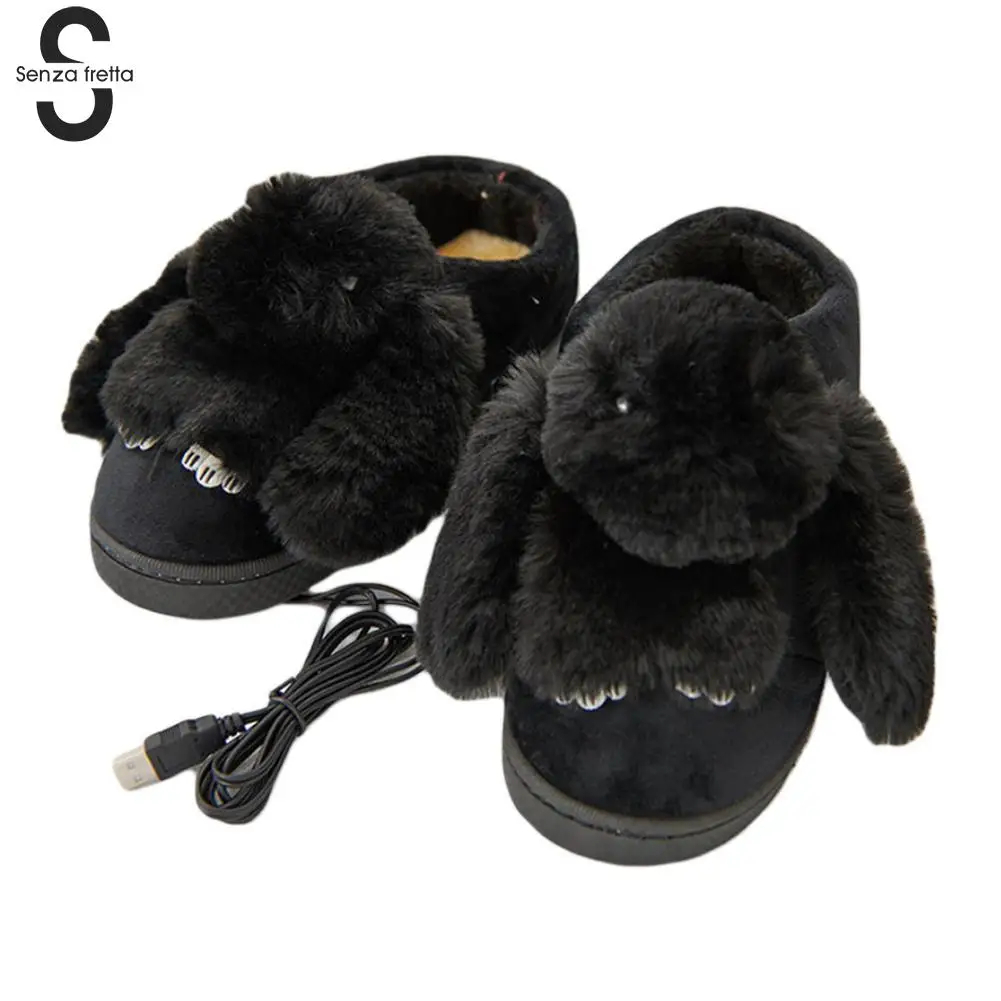 

Heating Slipper Shoes Woman Hairy Heated Warm Slippers Comfortable Plush USB Heated Shoes Keep Feet Winter Slippers LDE0636