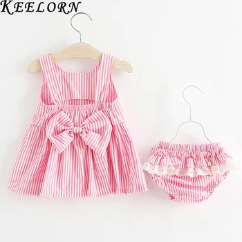 

Keelorn Baby Dresses 0-2Years New Spring Summer Fashion Stripe Pattern Kids Clothing Cute Cotton Print Infant Girls Dresses