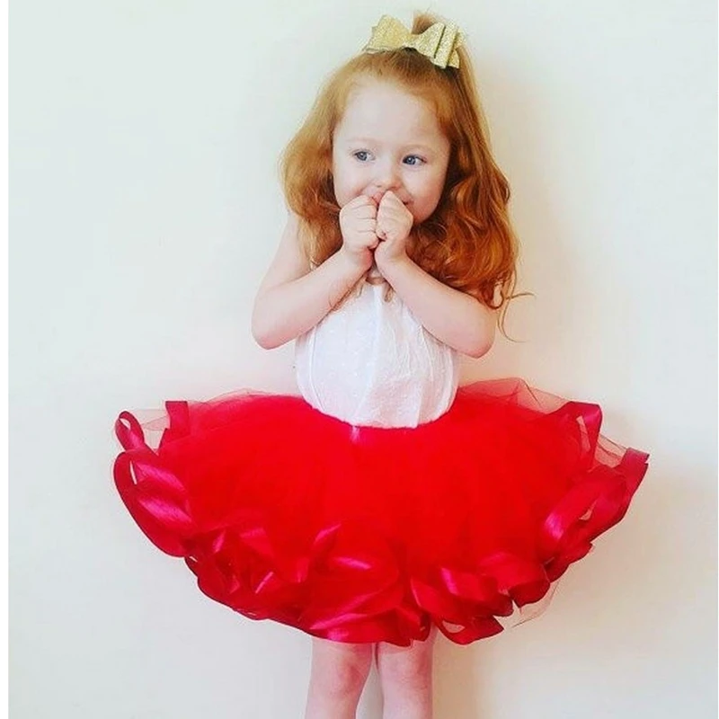 saia de tule vermelha infantil