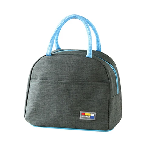 Портативная Термосумка для обедов изолированная сумка с охладителем сумка Bento сумка Контейнер для обедов школьные сумки для хранения еды - Цвет: dark grey