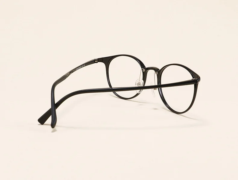 Round Retro Ultra-light Slim Tungsten Carbon Steel Prescription Frame Student Decoration Myopia Eyeglasses Eyewear Big Face