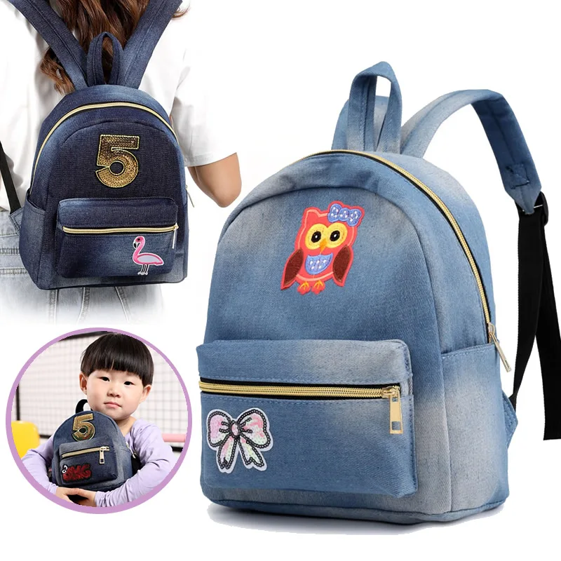 

Parenting Suit Denim Canvas School Bags for Teenage Girls Waterproof Women Backpack Fashion Children Backpacks Student Book Bag