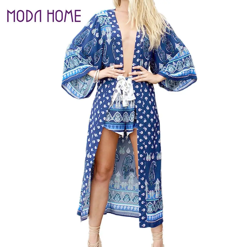 long open front beach cover up