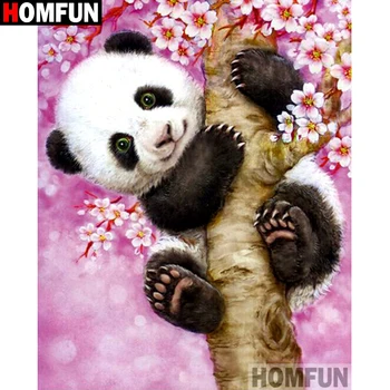 

HOMFUN Full Square/Round Drill 5D DIY Diamond Painting "Cartoon panda flower" Embroidery Cross Stitch 3D Home Decor A10609