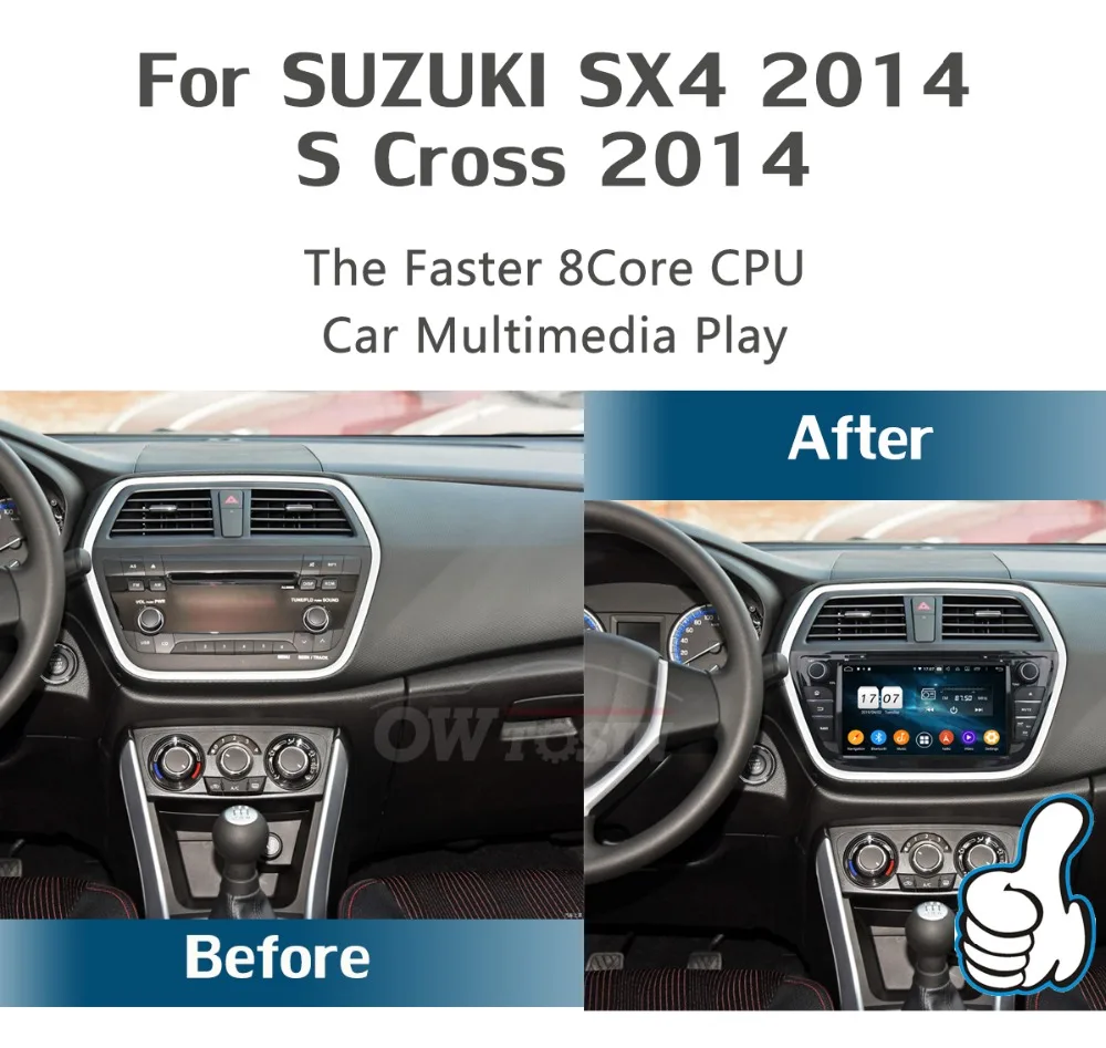 Clearance 8" IPS 1920*1080 8Core 4GB RAM+64GB ROM Android 9.0 Car DVD Player For Suzuki SX4 S-CROSS 2014 2015 DSP Radio GPS Parrot BT Adas 2
