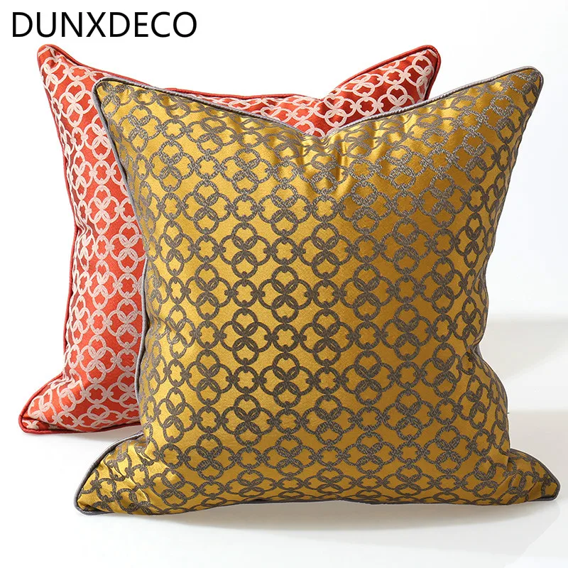

DUNXDECO Cushion Cover Decorative Pillow Case Modern Luxury Chinese Geometric Round Circles High Density Artistic Coussin Decor