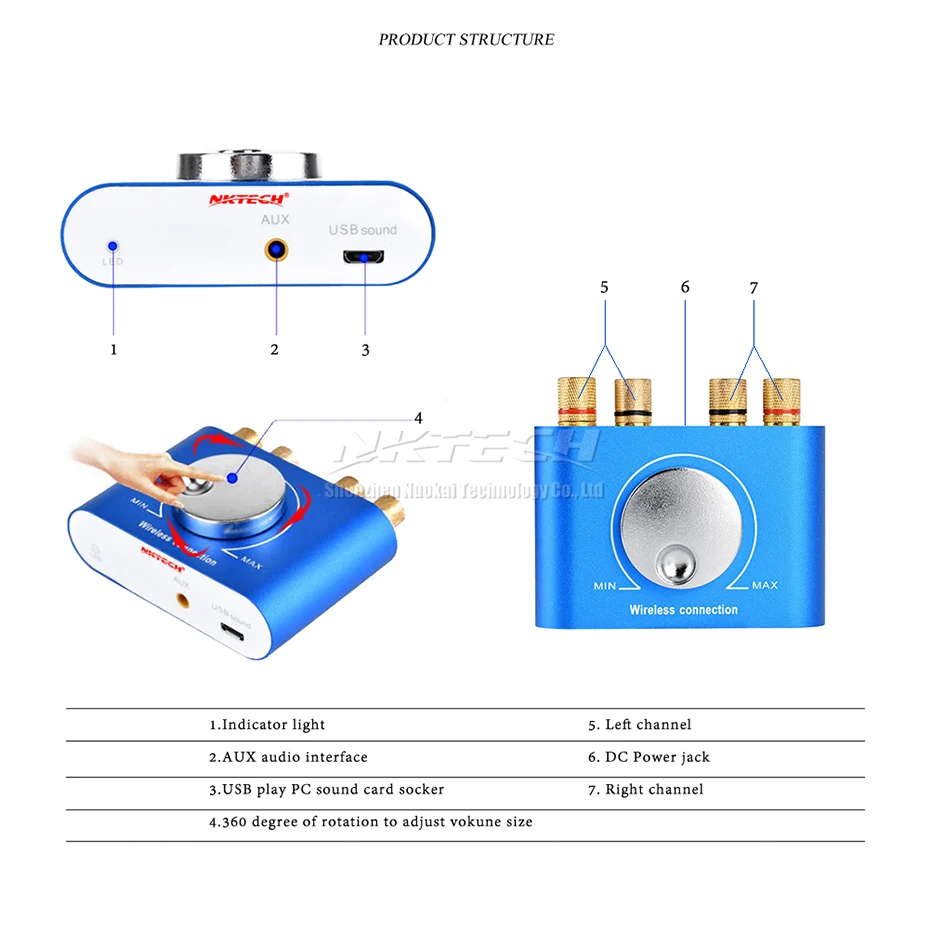 NKTECH NK-F900 автомобильный усилитель мощности Bluetooth 4,2+ EDR цифровой плеер мини 2x60 Вт Hi-Fi стерео аудио AUX USB кинотеатр для телефона MP3