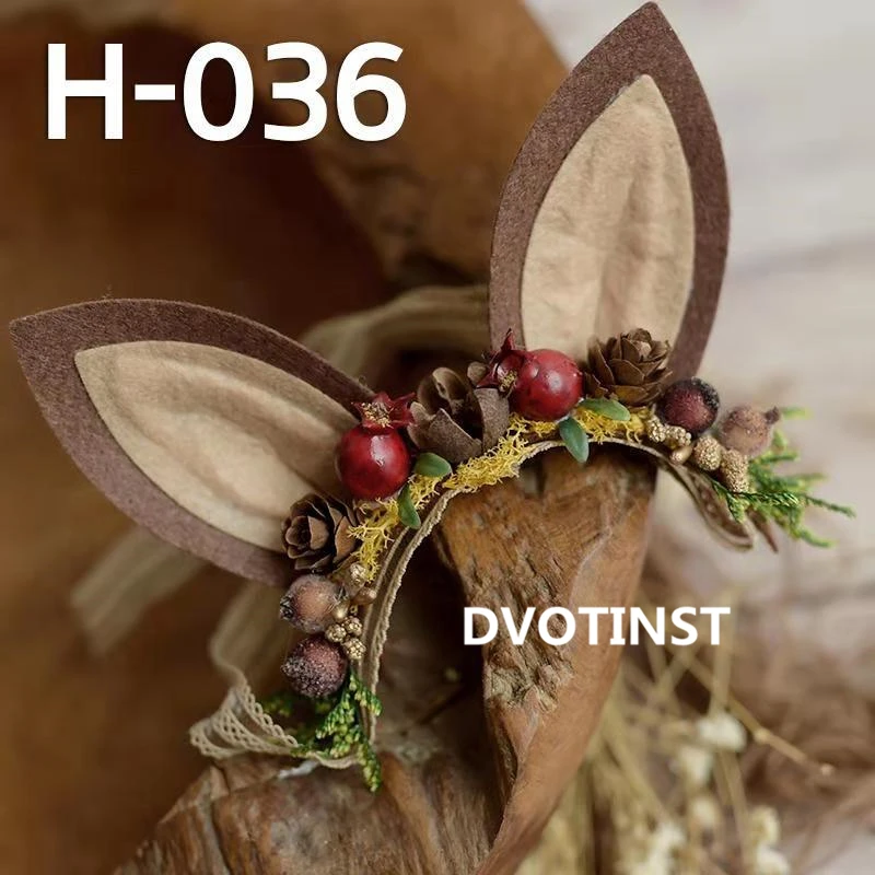 Dvotinst/реквизит для фотосъемки новорожденных; милый головной убор с ушками единорога; головной убор; фон для фотосъемки в студии - Цвет: H36
