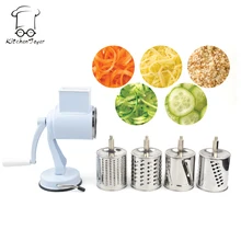 Saugfuß Rotary Kartoffel Gemüsehobel Fruit Schredder Käse Chopper Reibe Schredder Multi Küche Lebensmittel Mühle Werkzeug 5 Trommeln