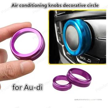 

New 5pcs aluminium car audio buttons air conditioning knob protection decorative circle ring For A-udi A6 L cars accessories