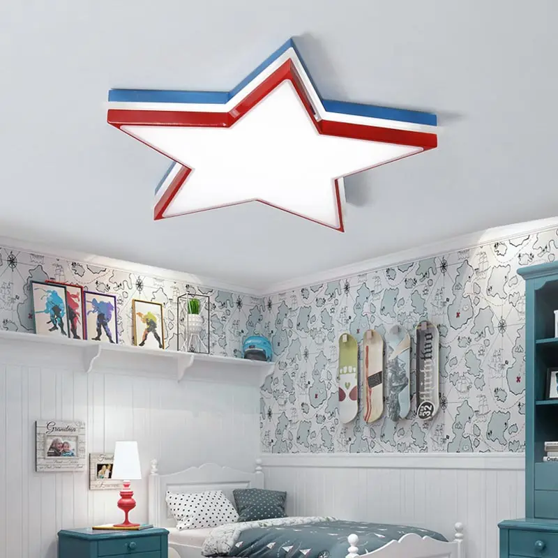 

Modern Star Led Ceiling Lamp With Remote Control Light Fixture Bedroom Kitchen Living Room Decor Home Lighting White Lustre 220V