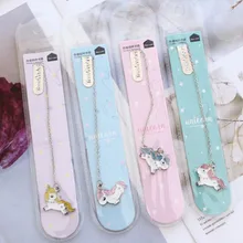 1 шт. Единорог Закладка Декоративный металл кулон Закладки брелок книга стоящая школьные канцелярские принадлежности материалы Escolar Papelaria канцелярские принадлежности