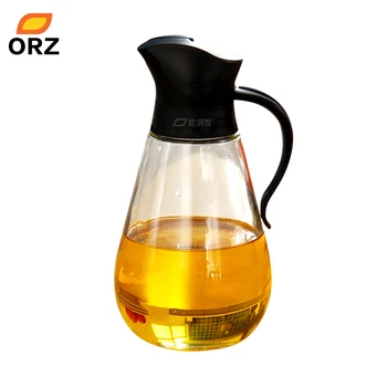 

ORZ Oil Bottles Auto Flip Glass Can Leakproof Soy Sauce Vinegar Seasoning Bottle Oiler Against Dust Proof Kitchen Tools Oil Jars