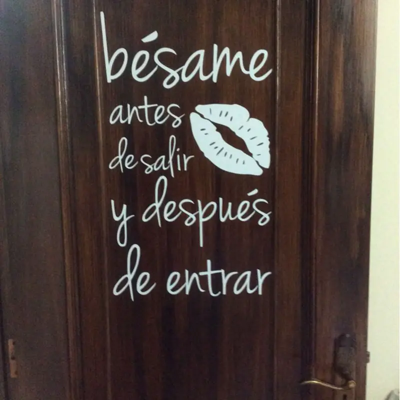 Besame Antes De Salir y Despues De Entrar испанская виниловая наклейка на стену любовь наклейки-цитаты на стену для домашнего декора спальни/гостиной