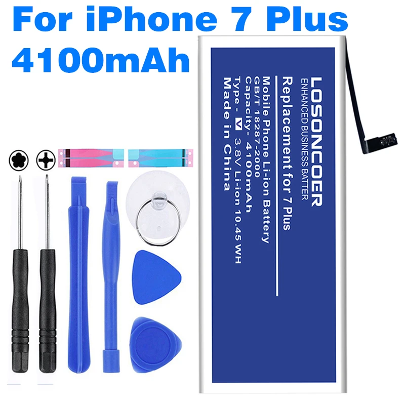 

LOSONCOER 4100mAh Use For iPhone 7 Plus Battery Replacement Batteries With Free Tool Kit