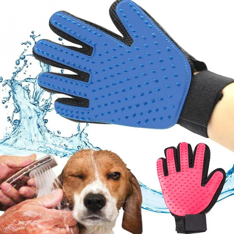 Right/Left Hand Pet Brush Glove Deshedding Gentle Efficient Pet