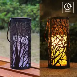 WRalwaysLX декоративный деревянный фонарь с таймером беспламенная свеча Крытый/Открытый (подвесной), Выгравированная сталь с бронзовыми