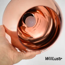 Willlustr Медь Стекло тени Подвеска Свет Современный подвеска освещение зеркальный шар абажур подвесной светильник Размер 20/25/30 /35/40 см