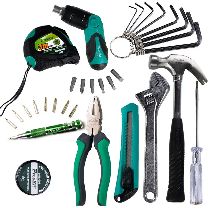

30pc Hand Tool Set General Household Hand Tool Kit Plastic Toolbox Storage Case Socket Wrench Screwdriver Knife Plier