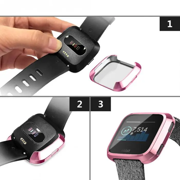 1 шт. защитный чехол ТПУ Мягкий защитный экран для Fitbit часы Versa 360 градусов защитный чехол LXH