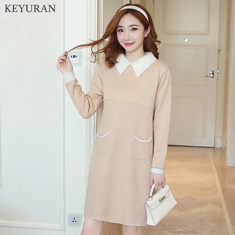 

Knitted Maternity Nursing Sweaters Autumn Winter Fashion Lapel Breastfeeding Shirts Clothes for Pregnant Women Pregnancy Tops