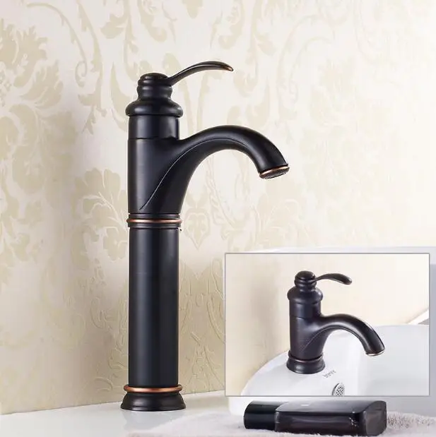 

Free Shipping Basin Faucet ORB finished sink faucet Black bathroom Water Mixer hot and cold sink faucet,basin tap mixer