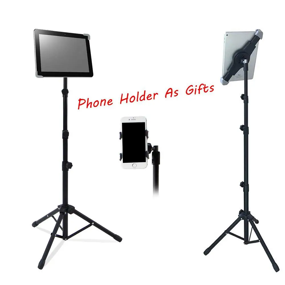

Foldable Adjustable 360 Rotating Stand Tripod Mount for iPad Tablets Phone With phone Holder Gifts for iPad Tripod Stand r15