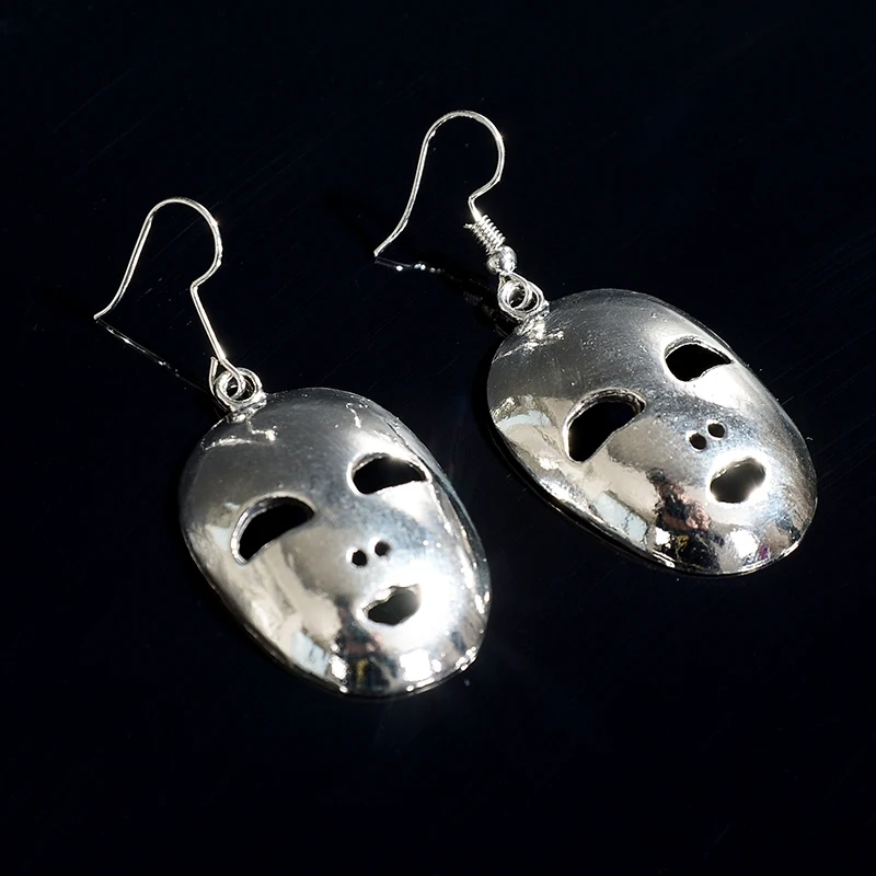 Buy Vintage Bronze & Silver Mask Dangle Earrings For