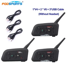 Fodsports Arbitro Citofono BT Interphone 3 Piloti parlare allo stesso tempo per il Calcio Giudice Bike V4 V6 Ospite Citofono