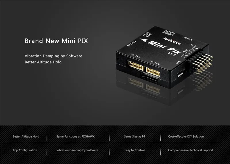 Radiolink Mini PIX F4 Контроллер полета MPU6500 w/TS100 M8N gps UBX-M8030 для радиоуправляемого дрона FPV Racing Multirotor DIY аксессуары