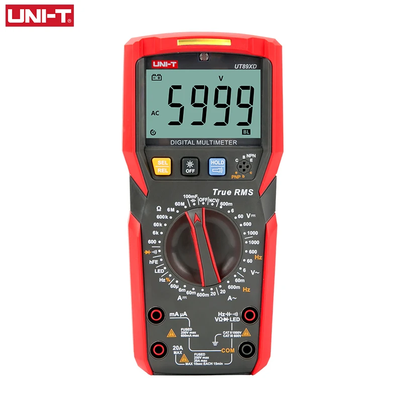 UNI T UT89X UT89XD Профессиональный цифровой мультиметр True RMS NCV 20A ток AC DC вольтметр