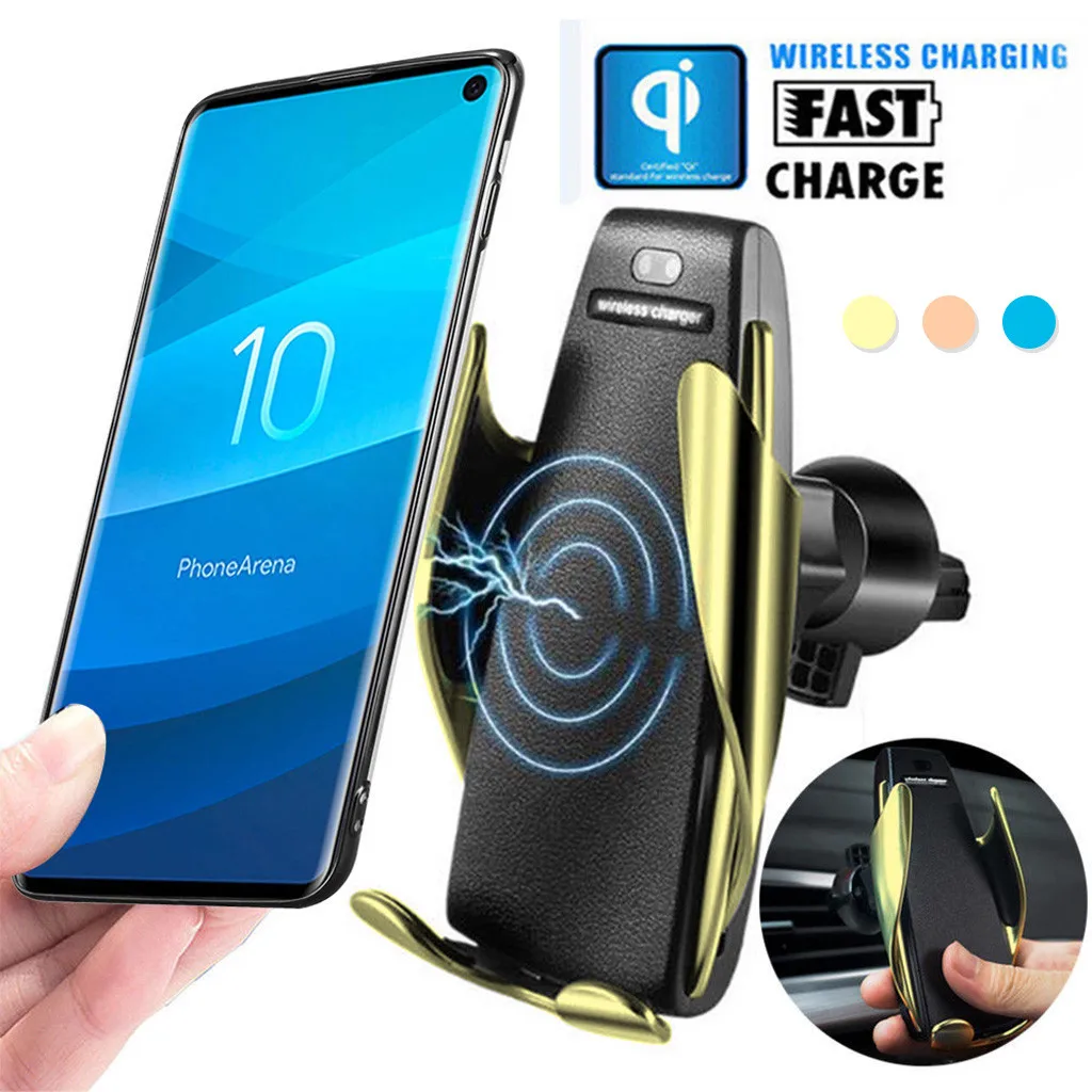 

Carprie Automatic Clamping Fast Charging Wireless Charger Qi Car Charger Clip Mount for iPhone for Samsung 19Apr17