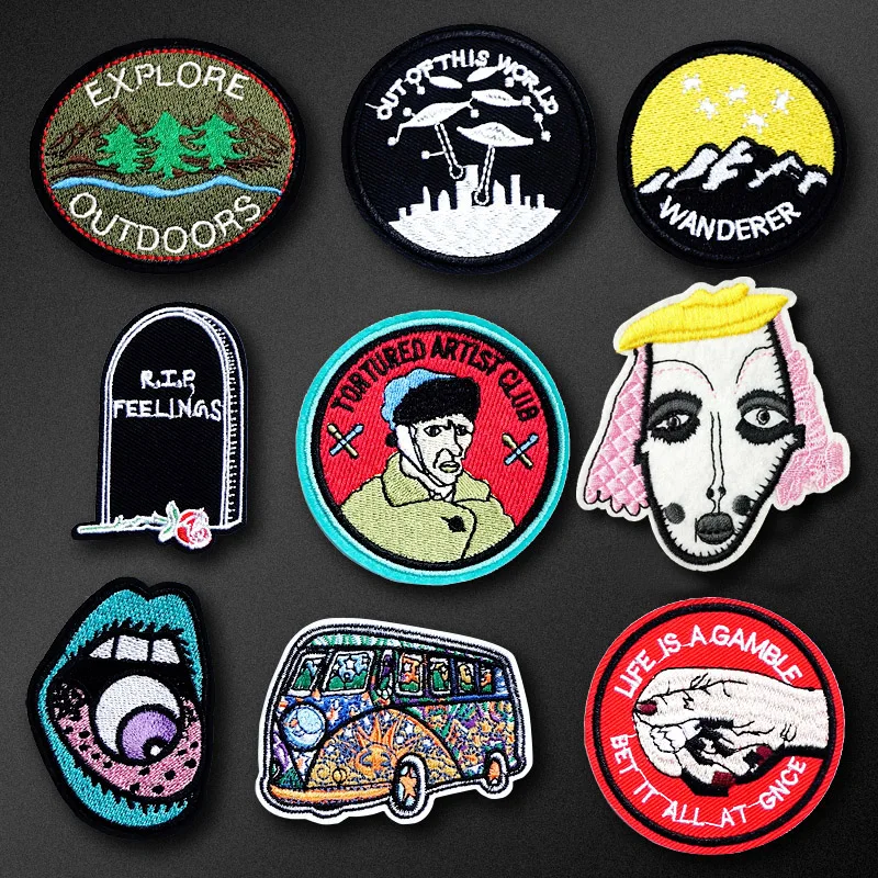 

HAND BUS ALIEN MOUTH DIY Patch Badge Embroidered Applique Sewing Iron On Clothes Garment Apparel Accessories Sew Badges