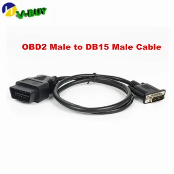 

100PCS/LOT DHL Free CAR CABLE OBD 2 OBD2 Male to DB15 Male Cable 1.5m